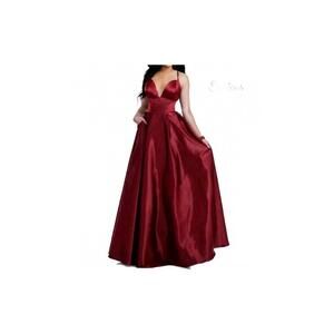 NEW KARISHMA CREATIONS women's a-line prom dress in wine